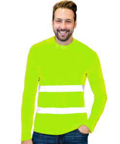 Mens Reflective High Visibility Long Sleeve Tshirt
