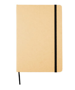 Natural A5 Eco Friendly Notebook With 80 Lined Pages, Black Bookmark & Ribbon