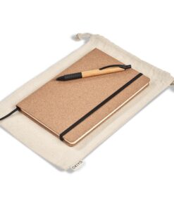Noto Bamboo & Cork A5 Notebook & Pen In Recycled Cotton Pouch