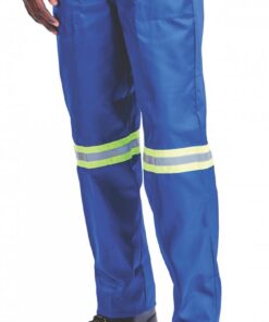 100% Cotton Conti Suit Trousers D59 – Reflective Tape. SABS. Royal Blue. Sizes 34 – 60