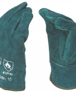 Leather Glove Welding Green Cuff 8 inch
