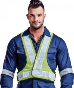 Reflective Cross Over Bib Lime