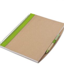A4 recycled notebook with pen – blue ink refill -Available in: