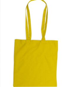 Coloured cotton exhibition/shopping bag with long handles 110gr/