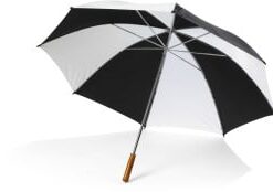 Golf size multi colour nylon fabric umbrella with a metal shaft