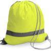 Drawstring rucksack / backack with reflective strip in a 190t p