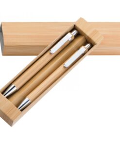 Bamboo ball pen and pencil set