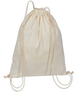 Natural Cotton drawstring bag.