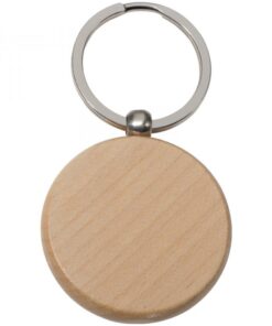 Beech wood rectangular key ring