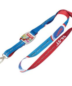 Dye sublimation lanyard with aluminium dome (20mm polyester) –