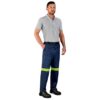 Cast Premium 100% Cotton Denim Workwear Pants – Reflective Legs – Yellow Tape