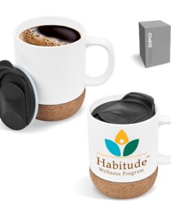 340ml Cork & Ceramic Sublimation Coffee Mug – Eco Friendly Drinkware