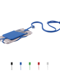 Silicone Smartphone Holder and Card Pocket With Neck Strap Lanyard