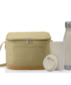 Sustainable Gift Set with Wheat Straw bottle & Tumbler In Eco friendly Cooler Bag