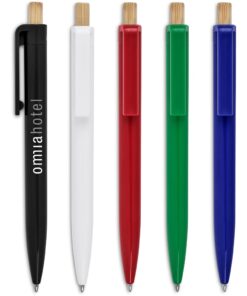 Unique Design Tickit Recycled Plastic & Bamboo Ball Pen With Quality Black Ink