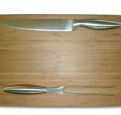 2 PIECE CARVING SET WITH BAMBOO BOARD