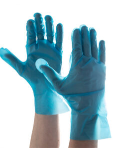 Alternative view of TPE Gloves Clear & Blue – Golden Hands 200’s
