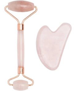 Rose Quartz Roller & Gua Sha Stone Set